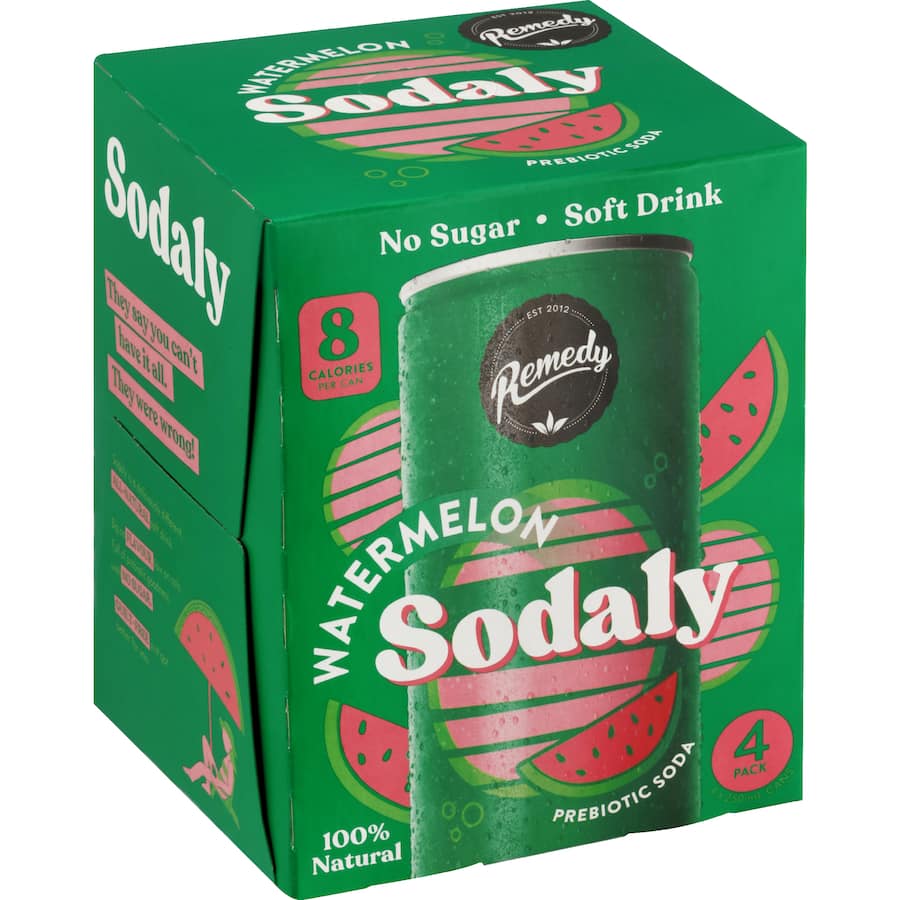Remedy Sodaly Watermelon 4 x 250mL
