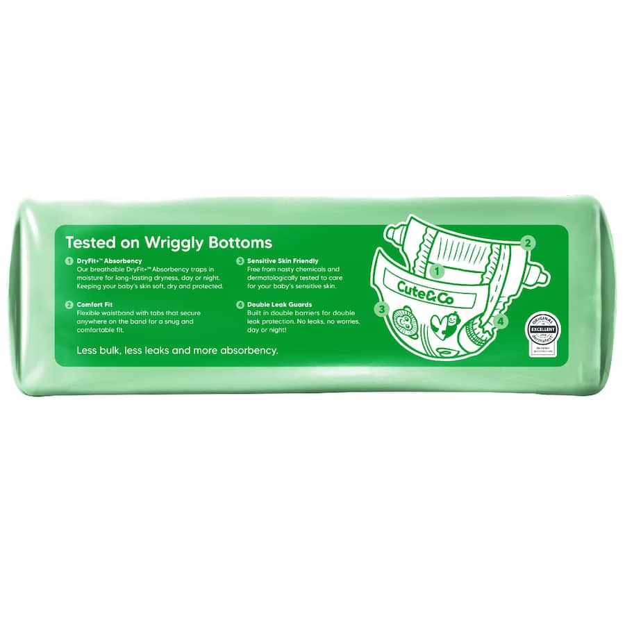 Cute & Co Nappy Pants Walker Boys & Girls 13-18kg Size 5 30pack