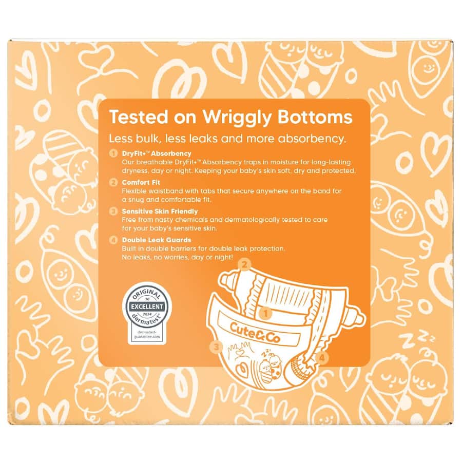 Cute & Co Nappies Crawler Boys & Girls 6-11kg Size 3 90pack