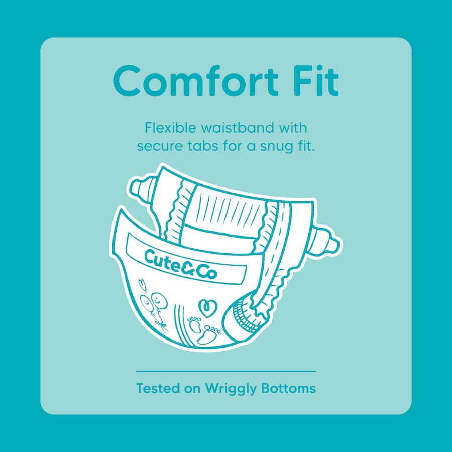 Cute & Co Nappies Toddler Boys & Girls 10-14kg Size 4 72pack