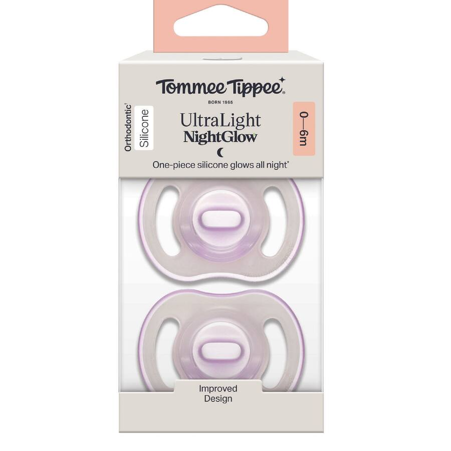 Tommee Tippee Ultra Light Soother Stayput Night Glow 0-6m