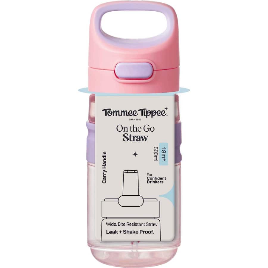 Tommee Tippee On The Go Baby Drinking Cup Straw Non To Spill 18m+ - 500mL
