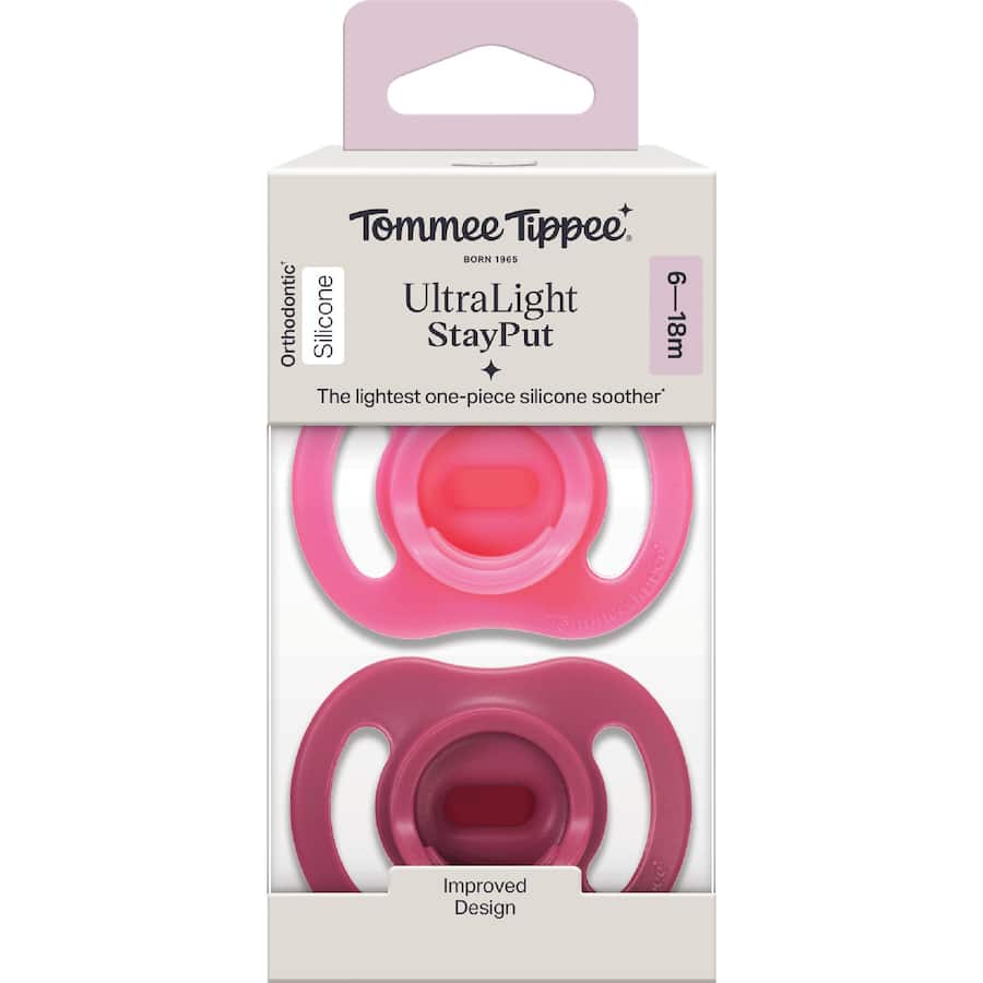 Tommee Tippee Soother Ultra Light 6-18m Assorted - 2 pack