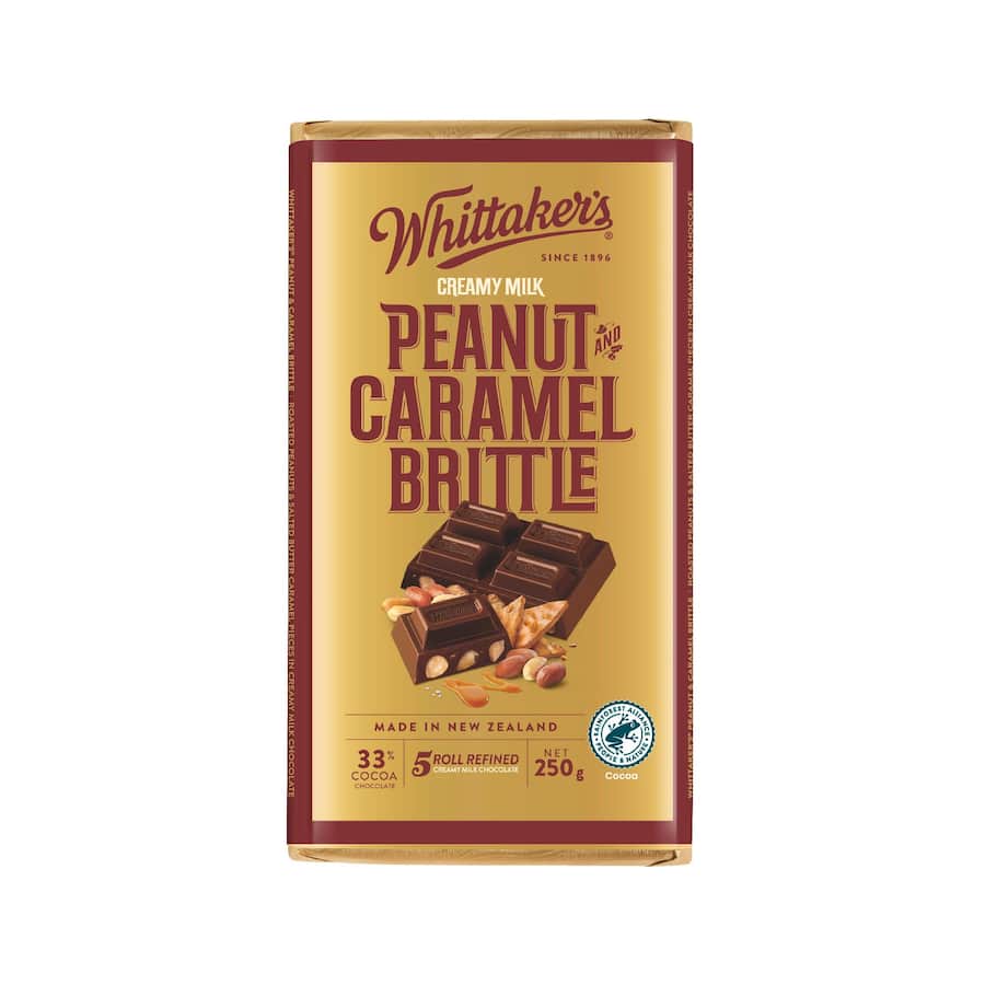 Whittakers Chocolate Peanut Caramel Brittle Block 250g