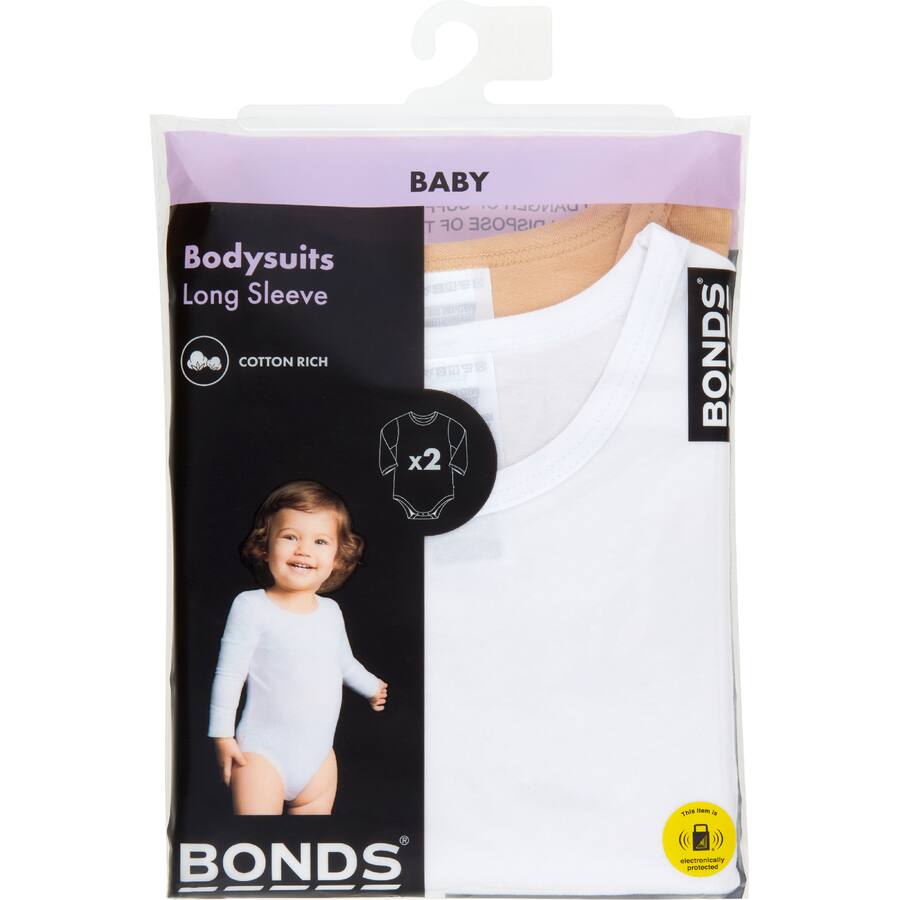 Bonds Baby Cloth Long Sleeve Bodysuit - 2 pack