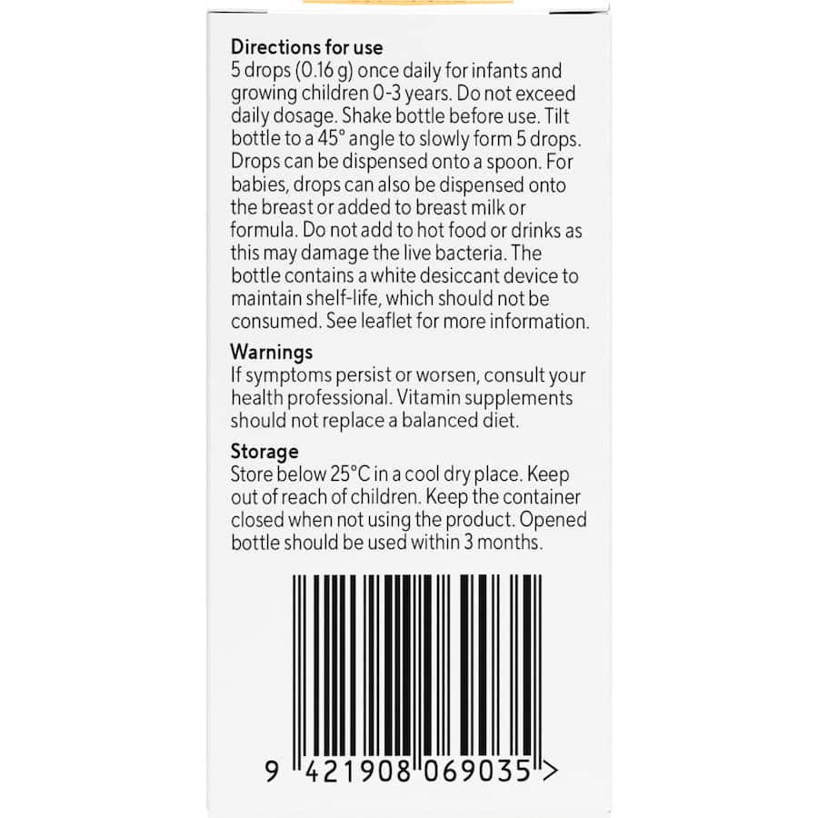 Biogaia Baby Probiotic Drops Vitamin D 5mL