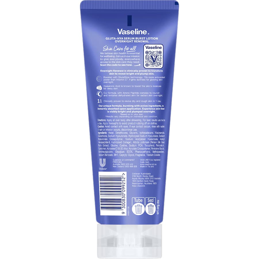 Vaseline Gluta-hya Body Lotion Overnight Renewal 200mL