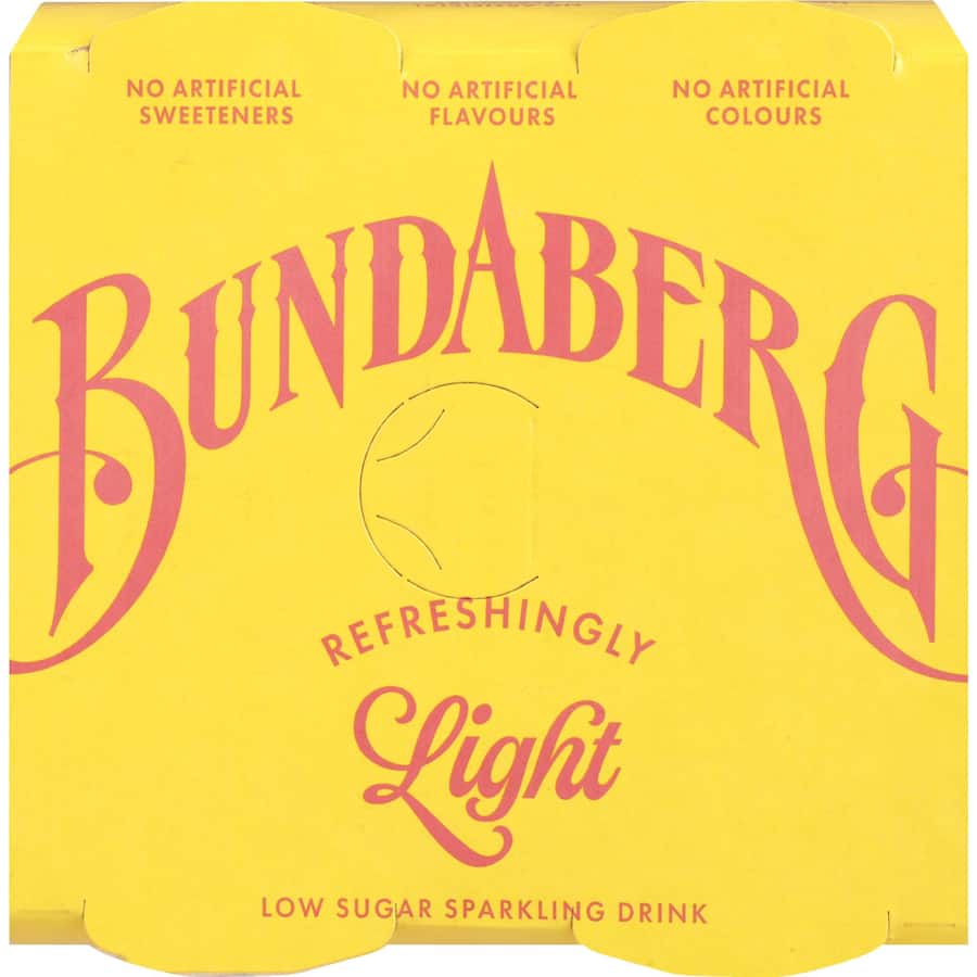 Bundaberg Refreshingly Light Soft Drink Lemon & Watermelon Cans 4x250mL