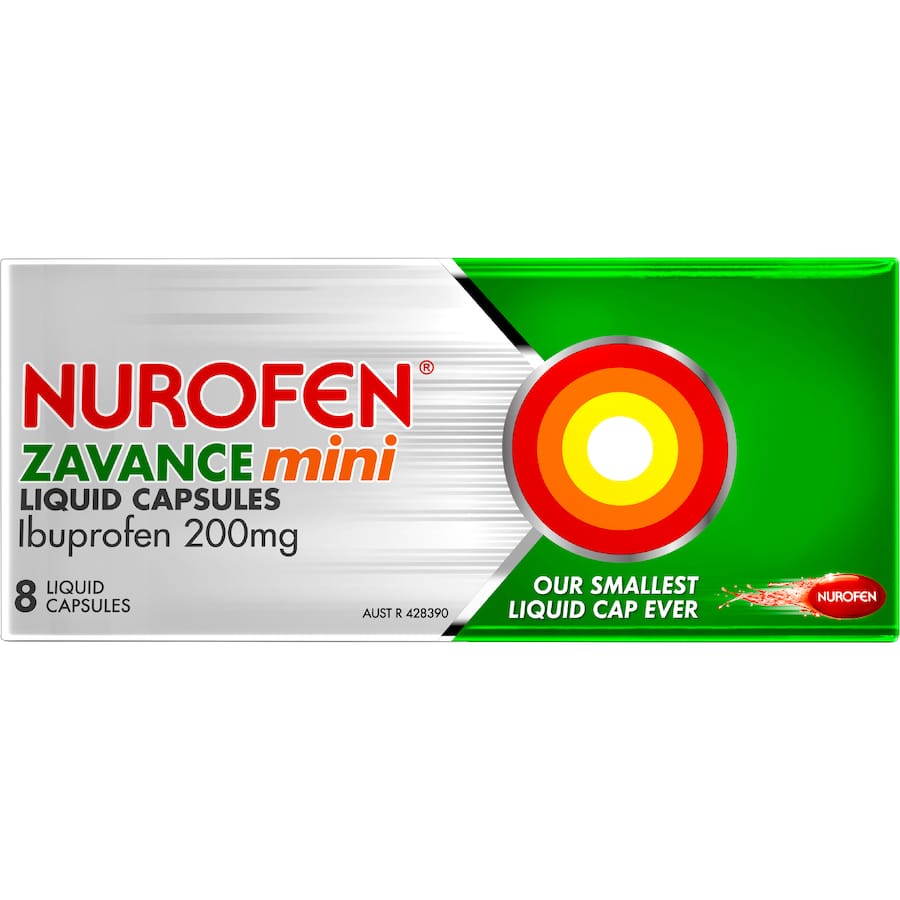 Nurofen Pain Relief Zavance Mini Liquid Caps 8 pack