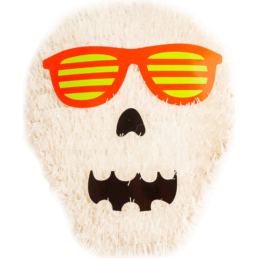 Woolworths Halloween Decorations 2d Tinsel Sign Skull