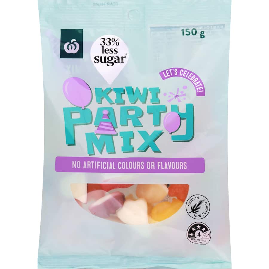 Woolworths Sweets Party Mix 33% Reduced Sugar 150g