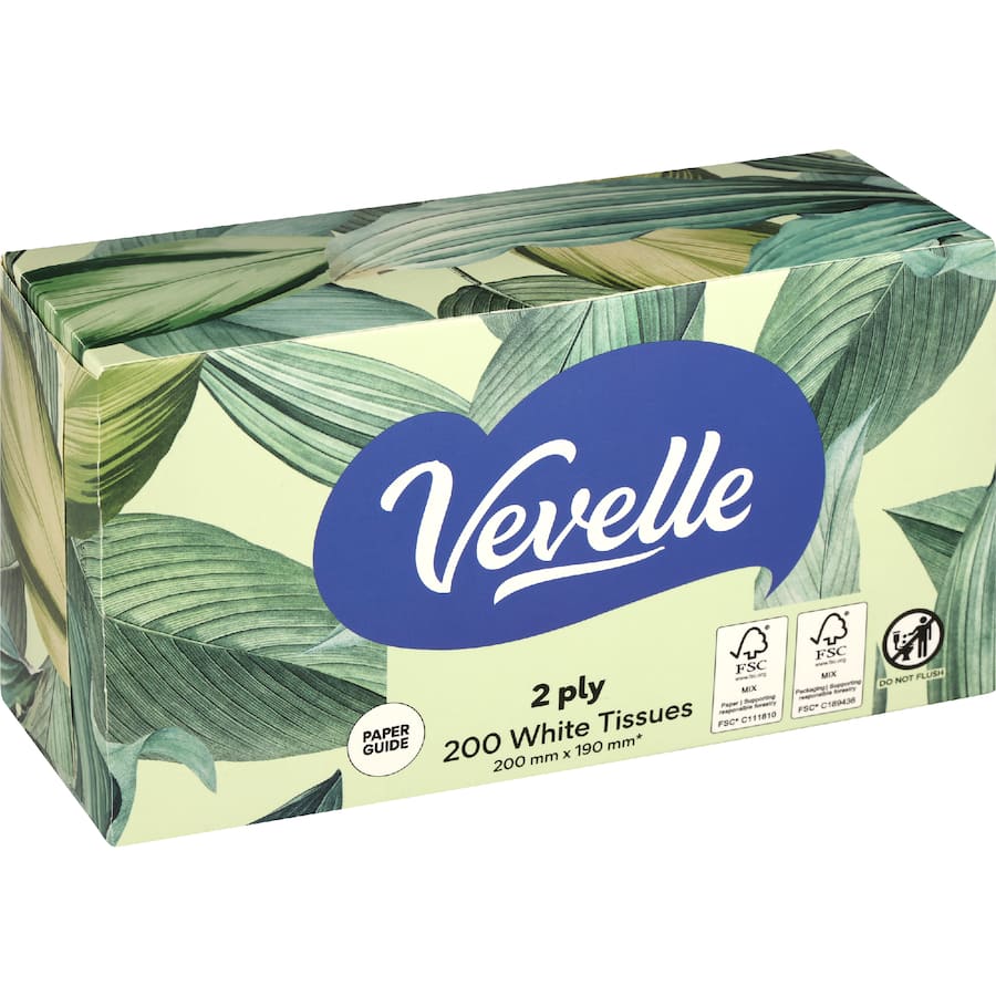 Vevelle Facial Tissue 2 Ply - 200 pack