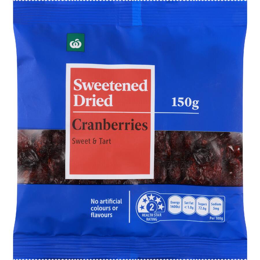 Woolworths Cranberries Dried - 150g