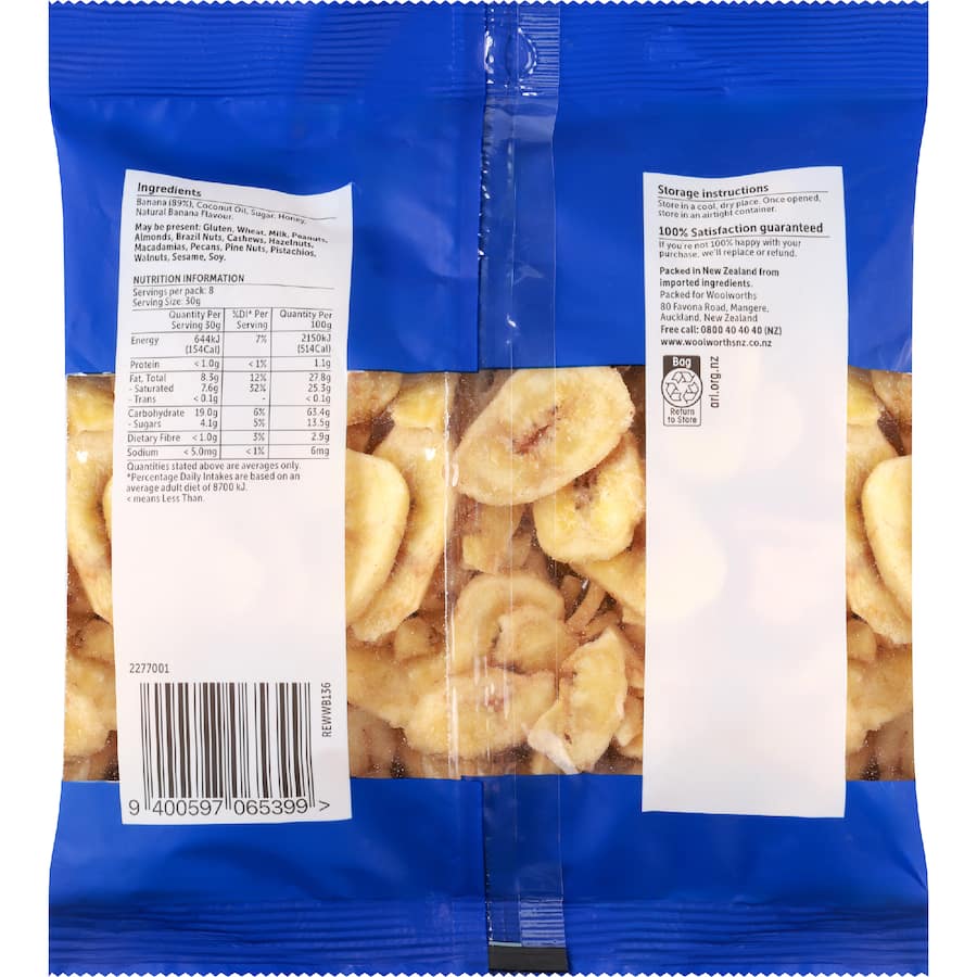 Woolworths Banana Chips - 250g