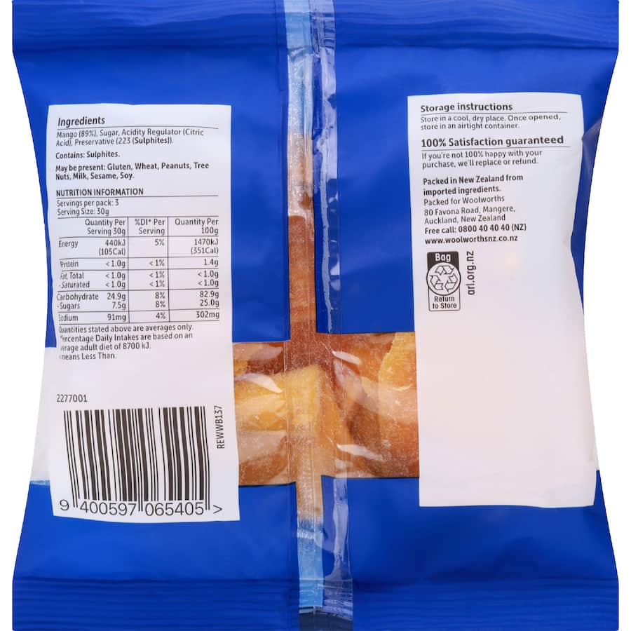 Woolworths Mango Dried - 100g