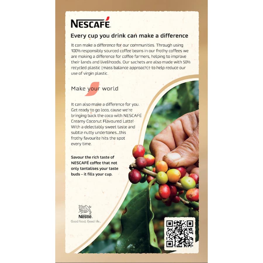 Nescafe Coffee Sachets Creamy Coconut Latte 8pack