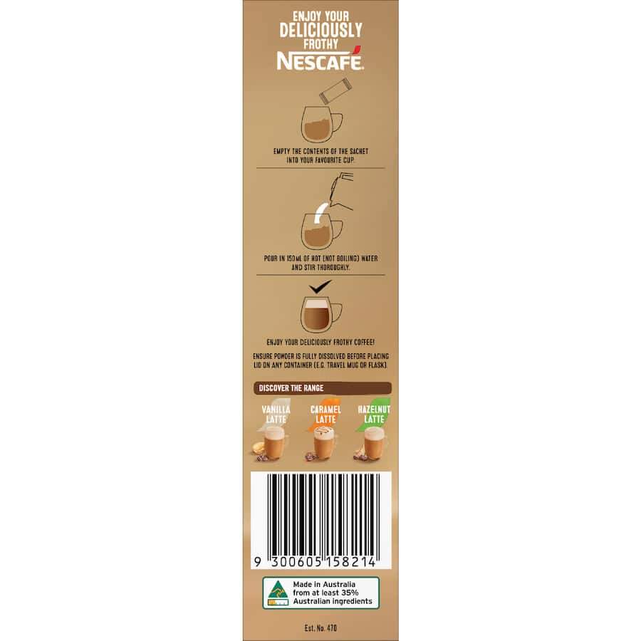Nescafe Coffee Sachets Creamy Coconut Latte 8pack