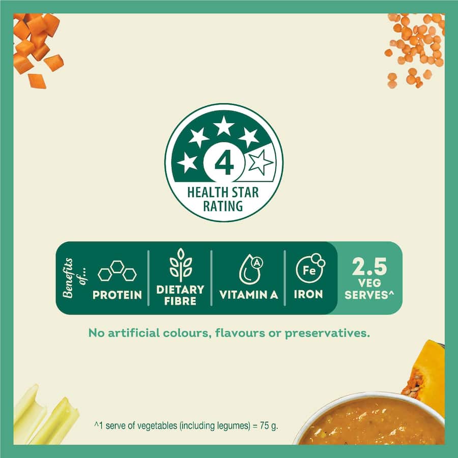 Wattie's Eat Well Soup Pumpkin & Lentil Pouch 380g