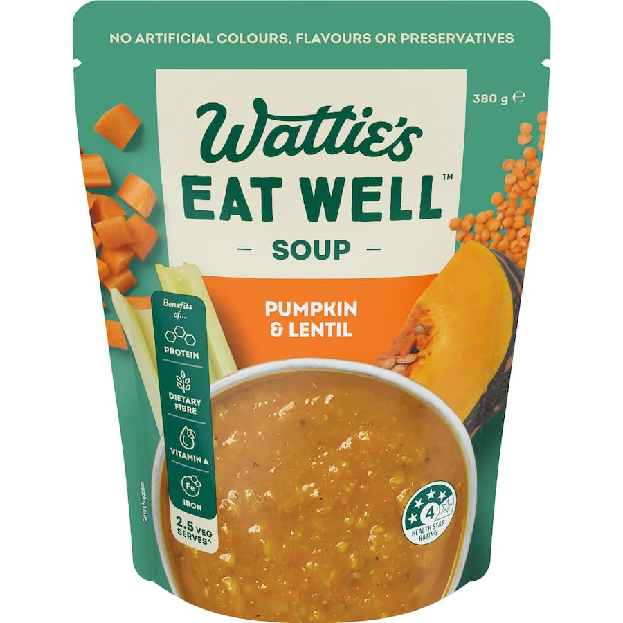 Wattie's Eat Well Soup Pumpkin & Lentil Pouch 380g