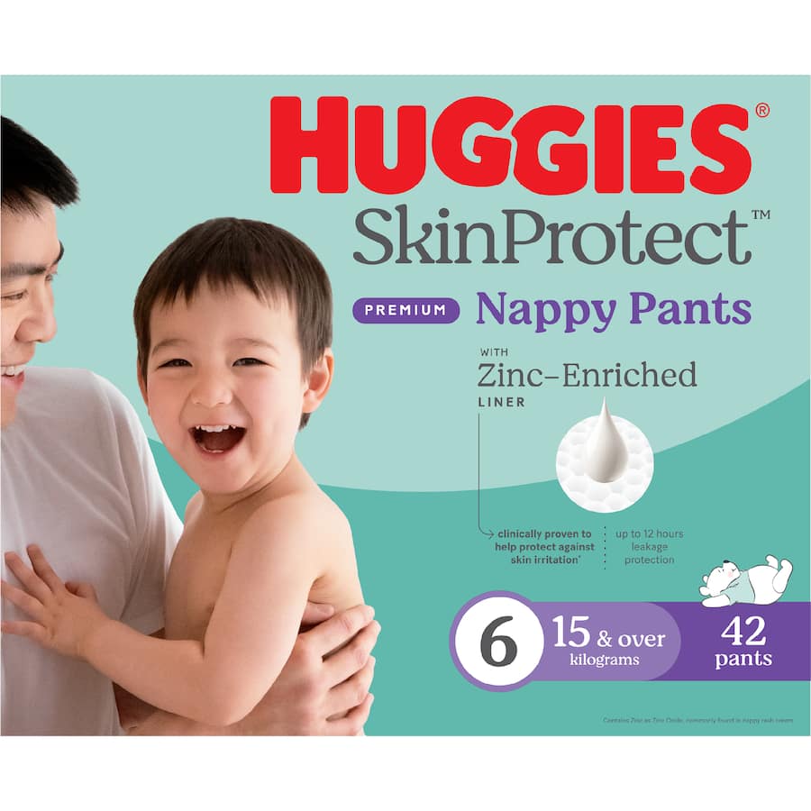 Huggies Skin Protect Nappy Pants Junior Boys & Girls 15kg+ Size 6 42pack