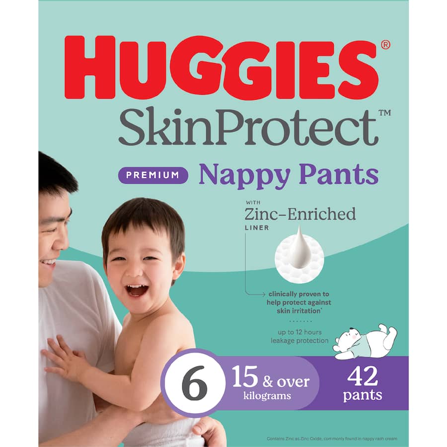 Huggies Skin Protect Nappy Pants Junior Boys & Girls 15kg+ Size 6 42pack