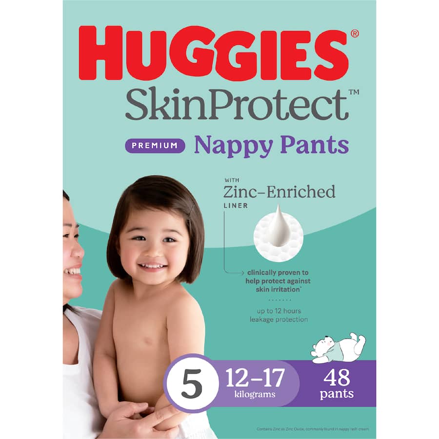 Huggies Skin Protect Nappy Pants Walker Boy & Girls 12-17kg Size 5 48pack
