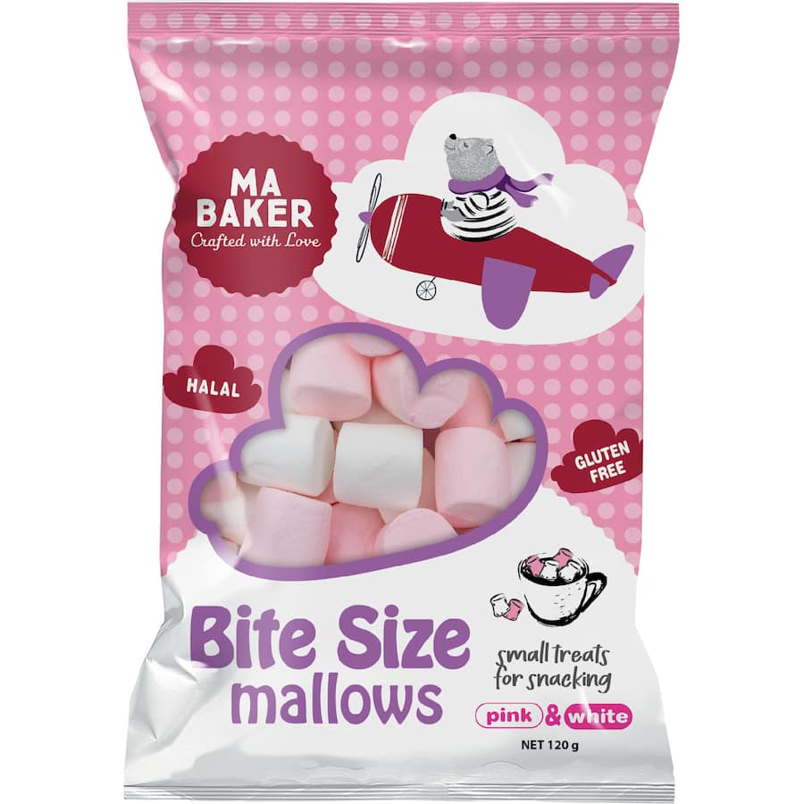 Ma Baker Marshmallows Pink & White 120g