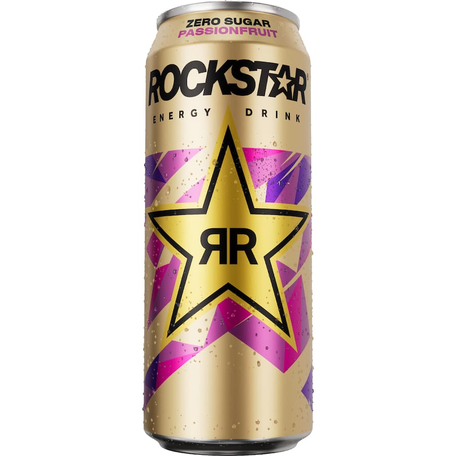 Rockstar Energy Drink Passionfruit Zero Sugar Single can 500mL