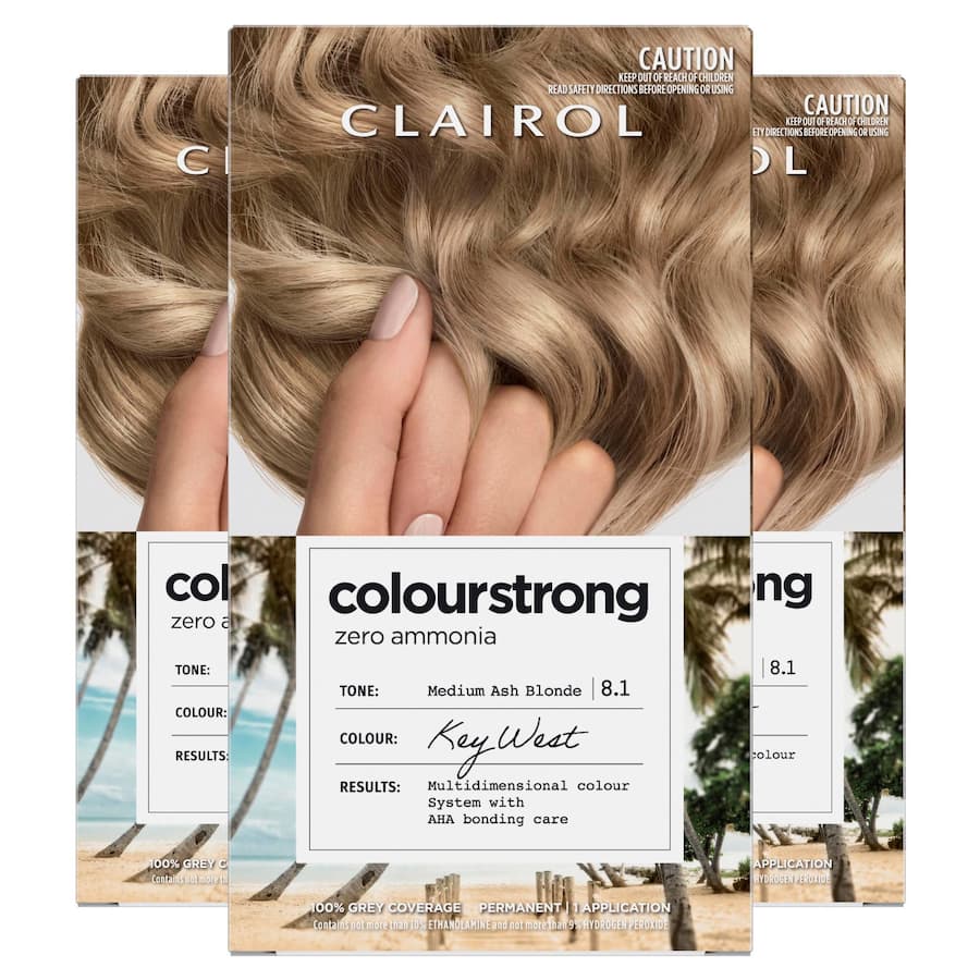 Clairol Colourstrong Hair Colour Medium Ash Blonde 8.1 1pack