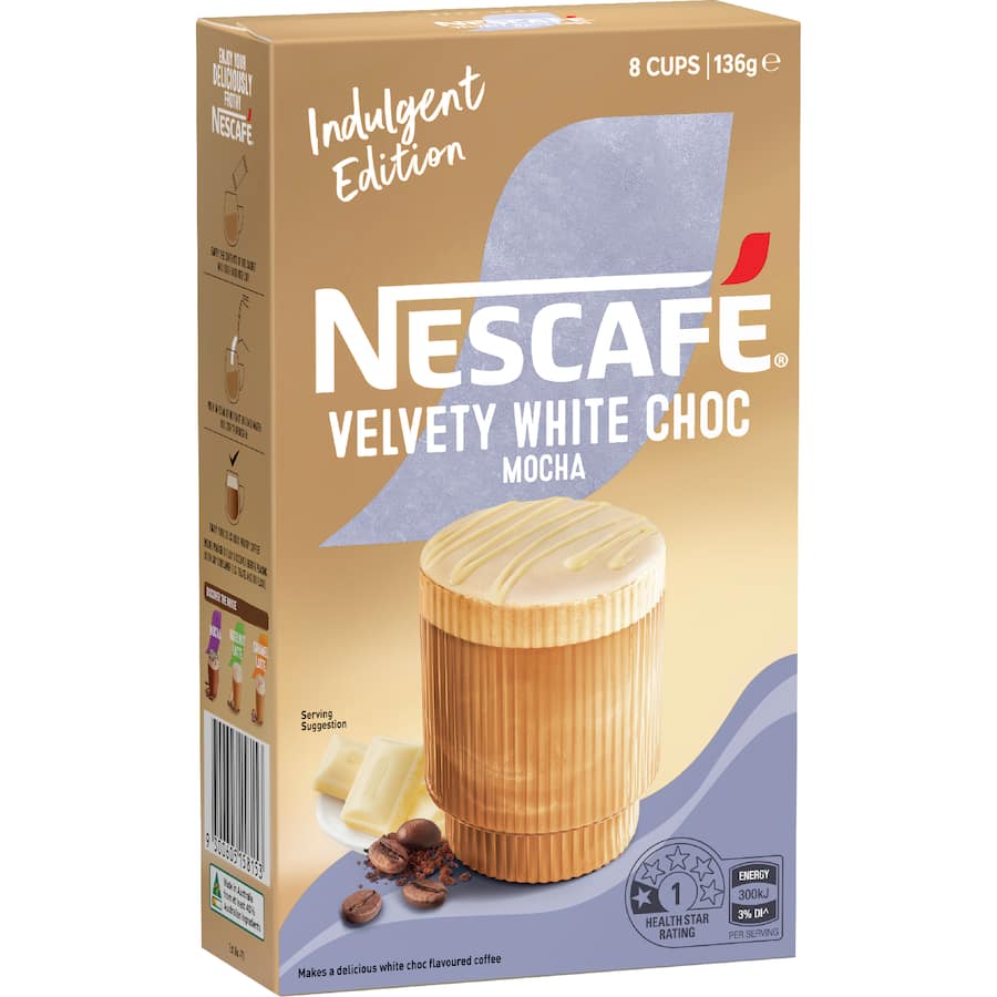 Nescafe Coffee Sachets Velvety White Chocolate Mocha 8 pack 136g