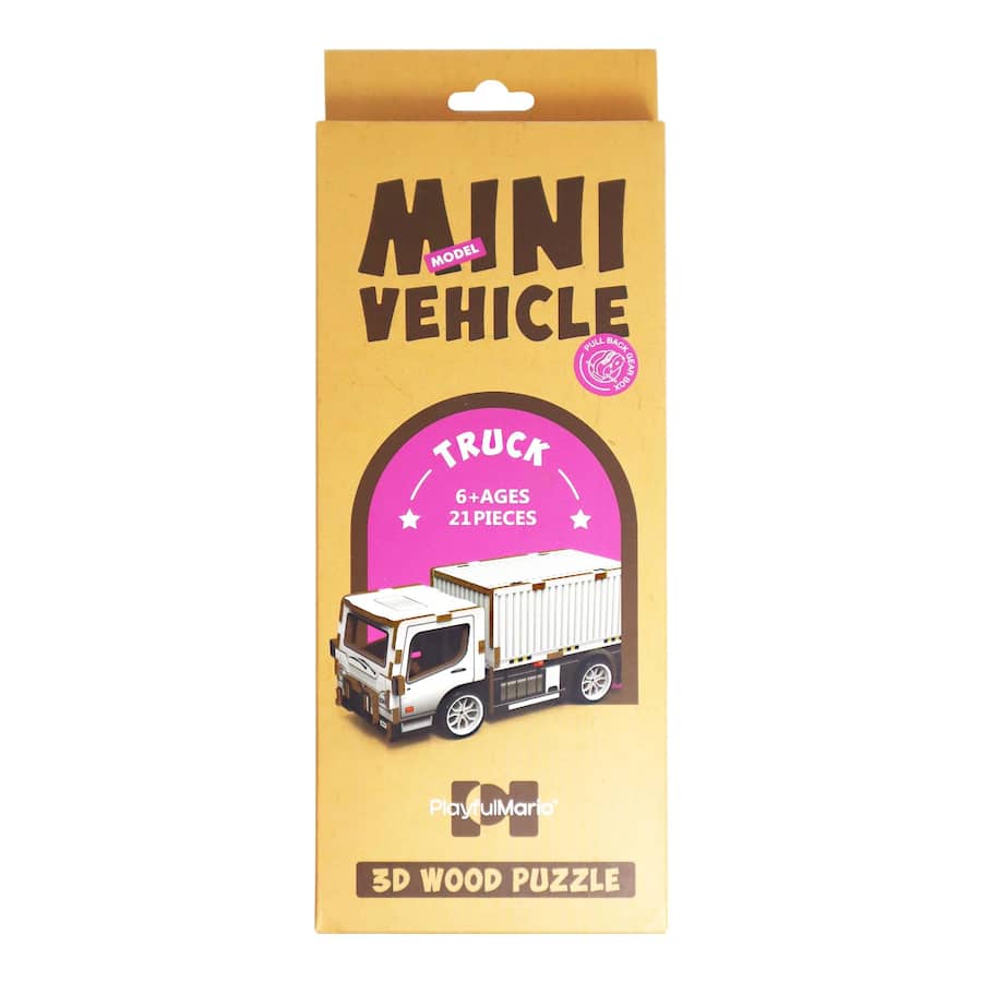 3d Wooden Puzzle Mini Model Vehicle Assorted