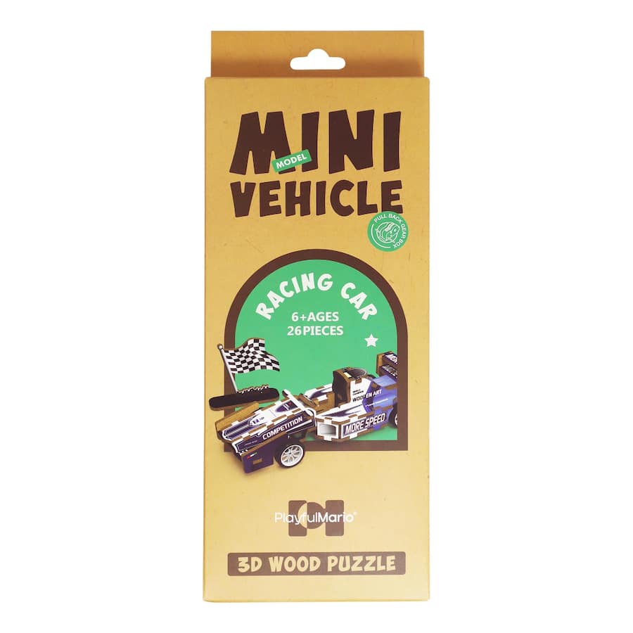 3d Wooden Puzzle Mini Model Vehicle Assorted
