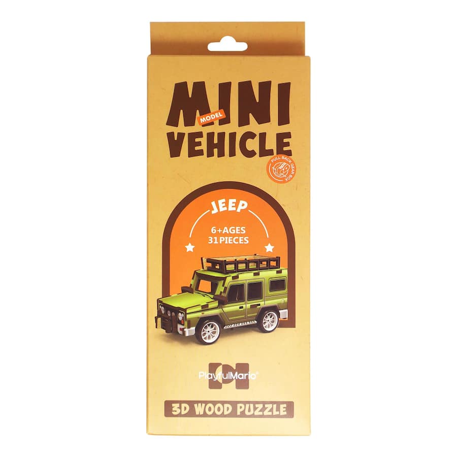 3d Wooden Puzzle Mini Model Vehicle Assorted