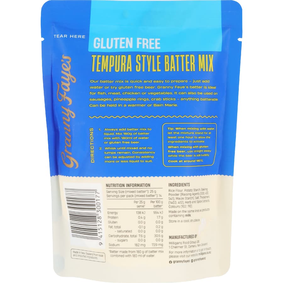 Granny Faye's Batter Mix Gluten Free 180g