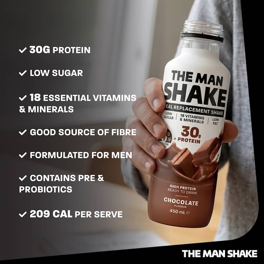 The Man Shake Meal Replacement High Protein Chocolate 450mL