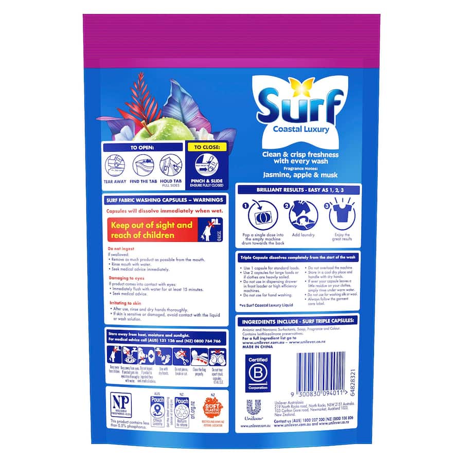 Surf Laundry Capsules Luxury 5in1 Coastal 30pack