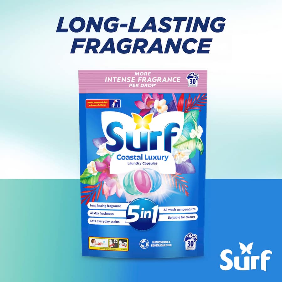 Surf Laundry Capsules Luxury 5in1 Coastal 30pack