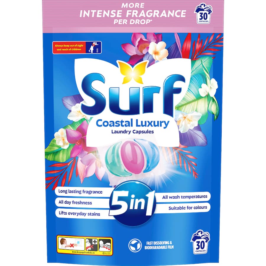 Surf Laundry Capsules Luxury 5in1 Coastal 30pack