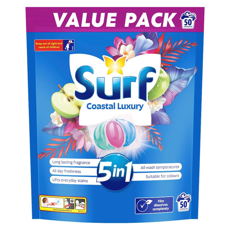 Surf Laundry Capsules Luxury 5in1 Coastal 50pack