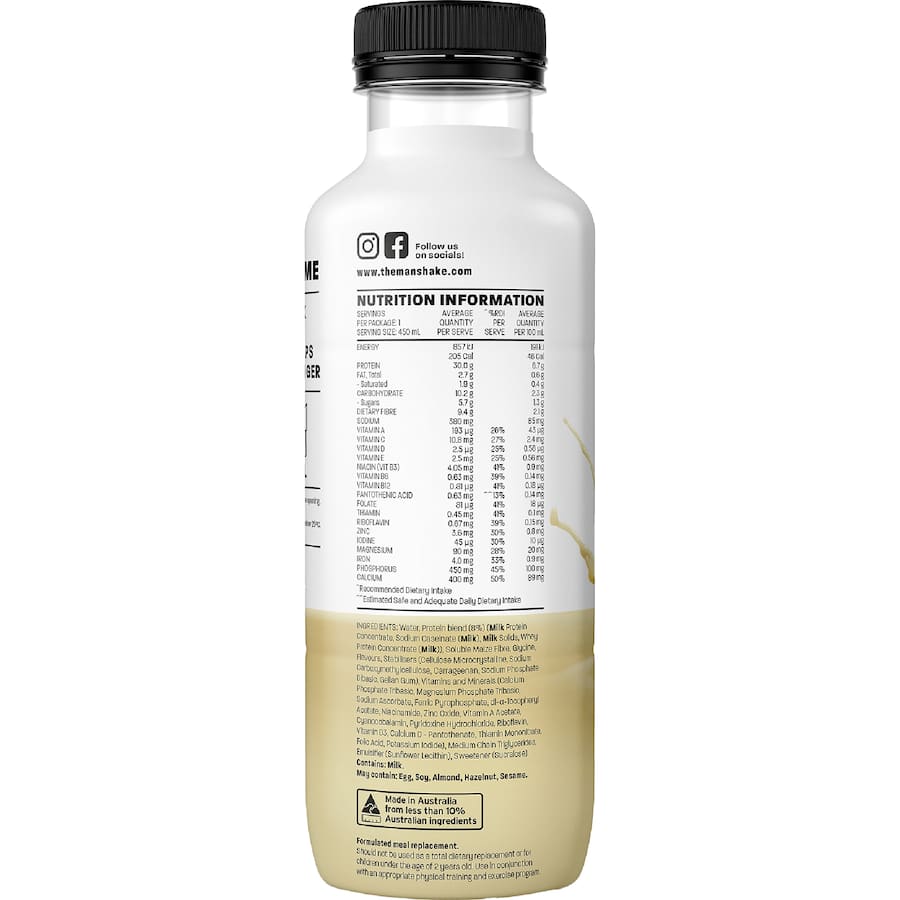The Man Shake Meal Replacement High Protein Vanilla 450mL