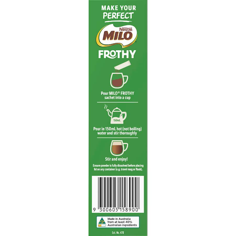 Nestlé Milo Hot Chocolate Frothy 8 pack 136g