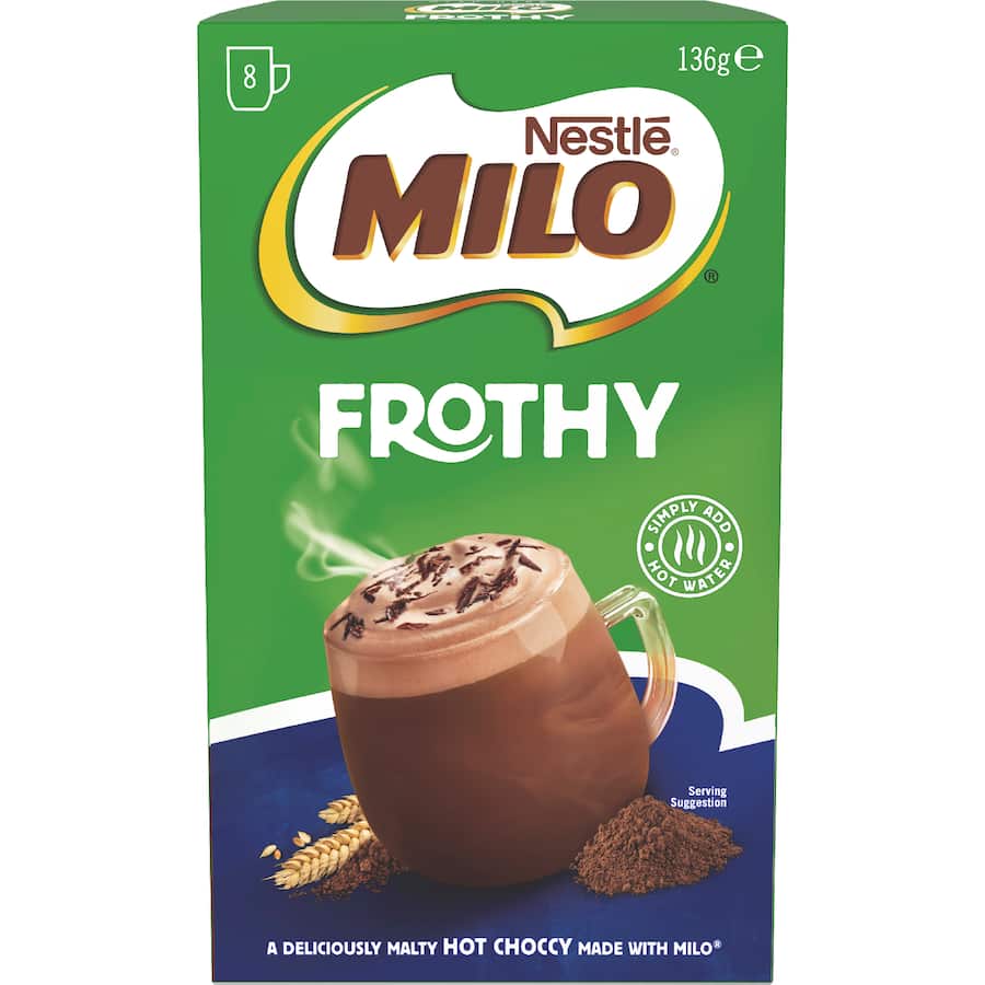 Nestlé Milo Hot Chocolate Frothy 8 pack 136g