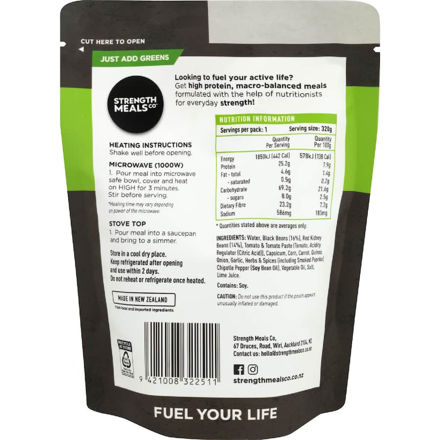 Strength Meals Co Beans Meal Smoky 320g