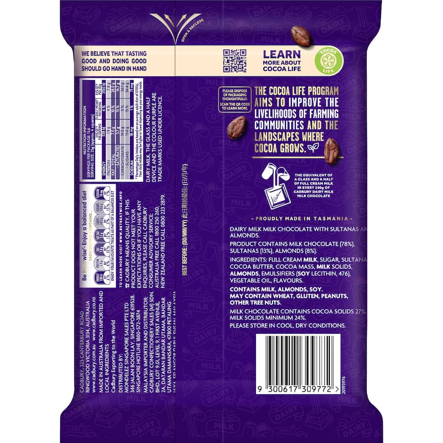 Cadbury Chocolate Dairy Milk Fruit & Nut 340g