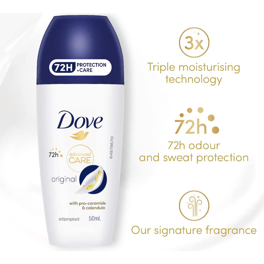 Dove Women Deodorant Roll-on Advanced Care Original 50mL