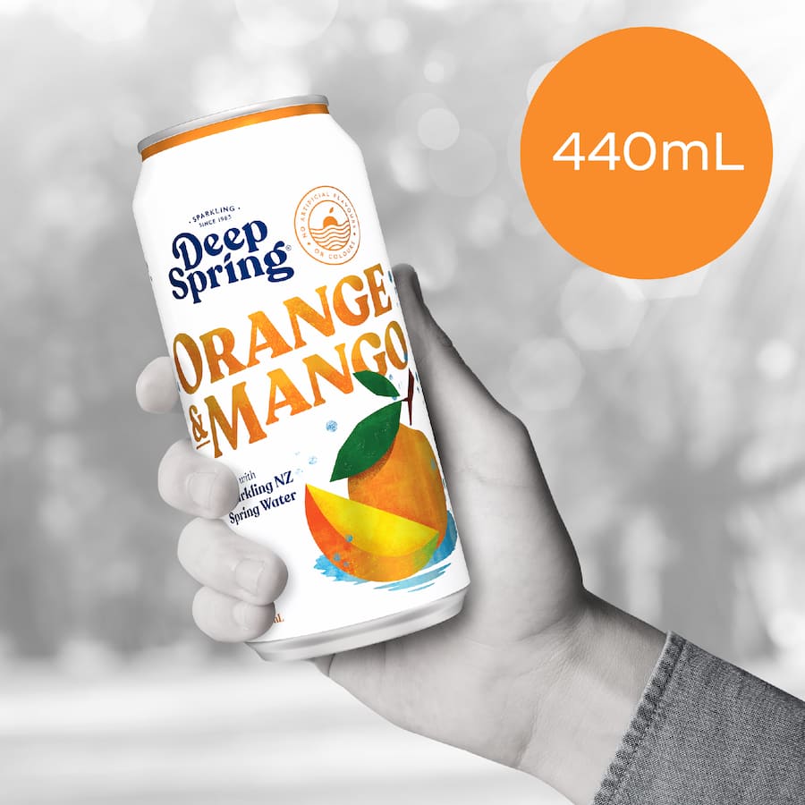Deep Spring Soft Drink Orange & Mango Can 440mL