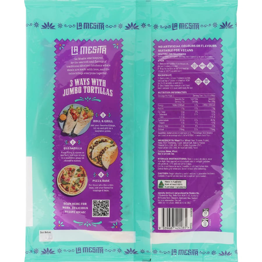 La Mesita Tortilla Jumbo 6 pack 450g