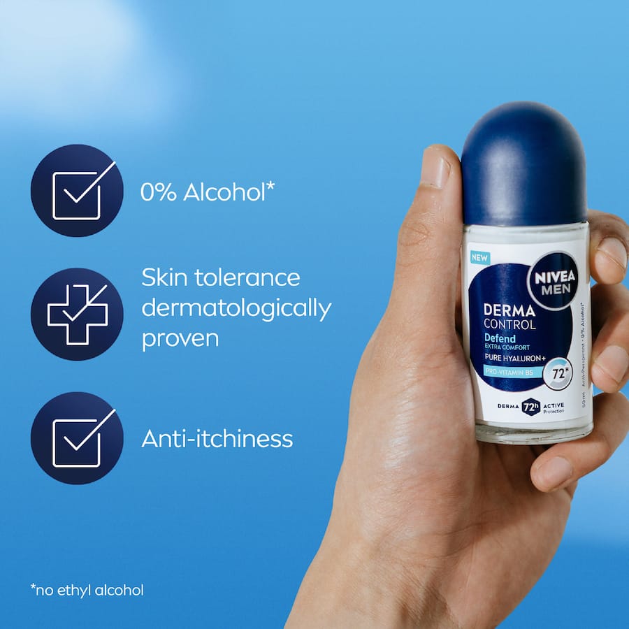 Nivea Men Deodorant Roll On 72hr Derma Control Defend 50mL