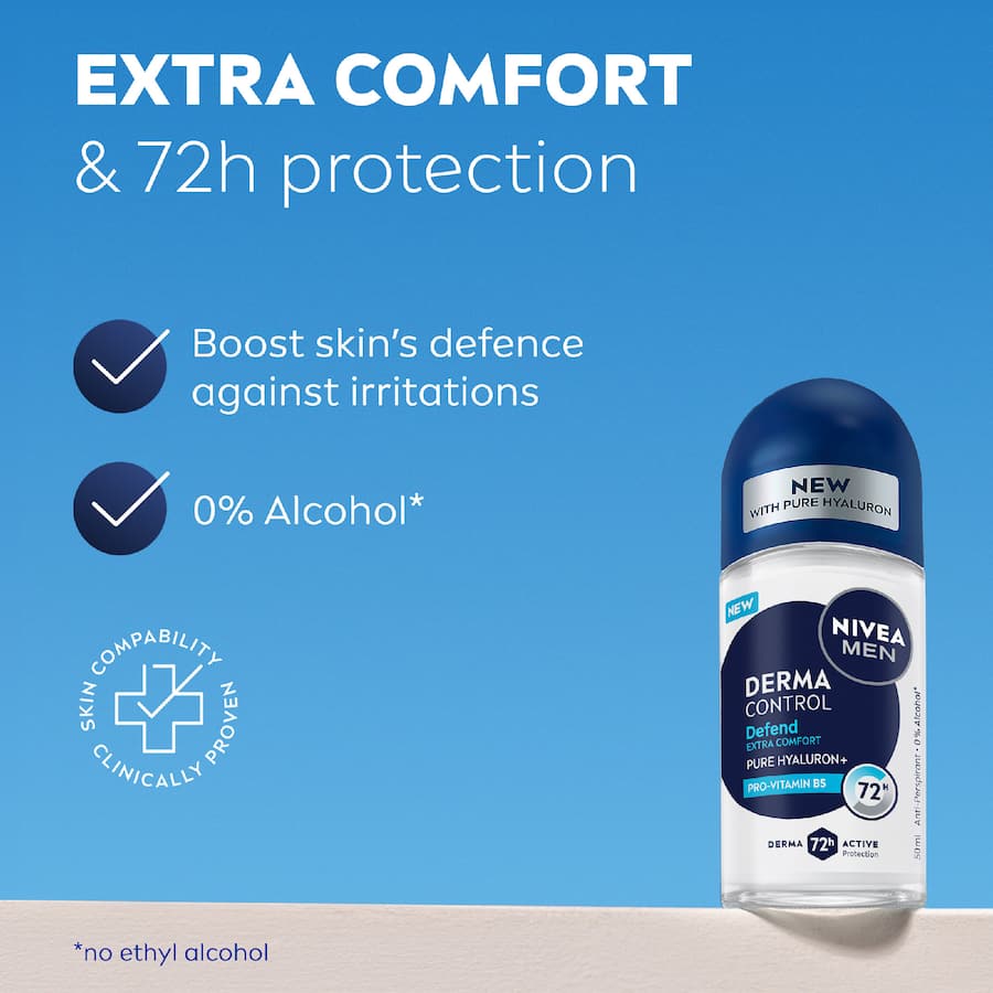 Nivea Men Deodorant Roll On 72hr Derma Control Defend 50mL