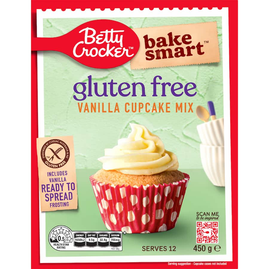 Betty Crocker Bake Smart Cupcake Mix Vanilla Gluten Free 450g